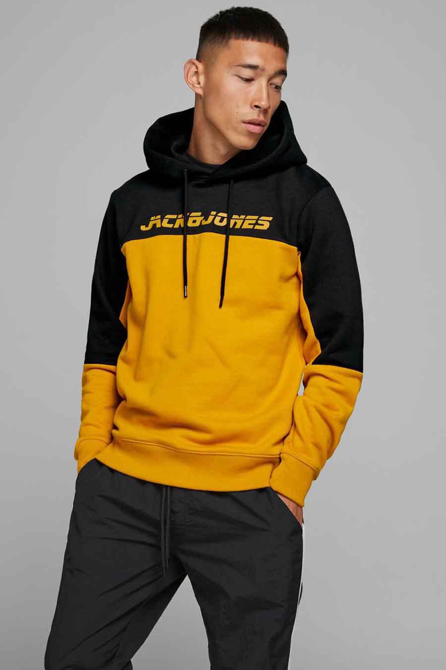 Sweat a capuche Jaune CORE BY JACK JONES 12175301 GOLDEN ORANGE ZEB